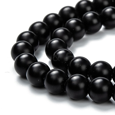 Natural Black Onyx Beads Strands X-G-Z024-01B-1