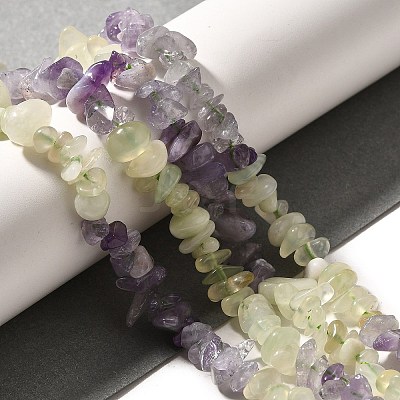 Natural New Jade & Amethyst Beads Strands G-L610-A21-01-1