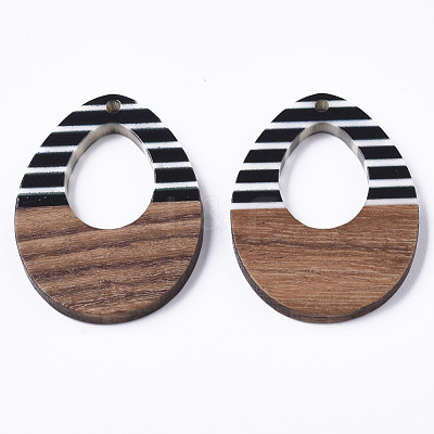 Resin & Walnut Wood Pendants RESI-T035-13-1