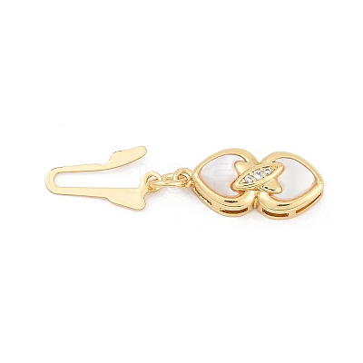 Brass Micro Pave Clear Cubic Zirconia Box Clasps KK-U051-01G-01-1