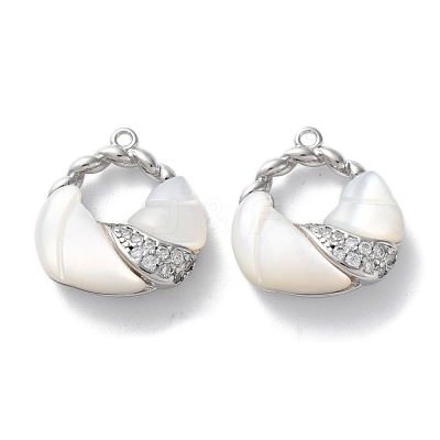 Brass Micro Pave Cubic Zirconia Pendants KK-C079-03P-1