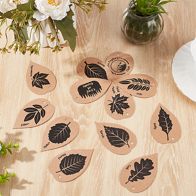 24Pcs 12 Styles Kraft Paper Plant Identification Cards DIY-WH0699-34-1