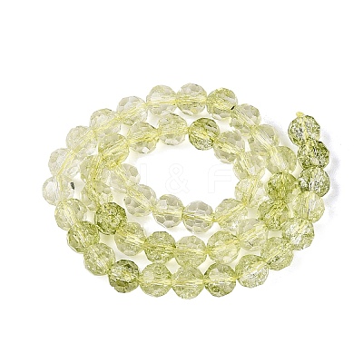 Crackle Transparent Glass Beads Strands GLAA-N068-06A-08-1