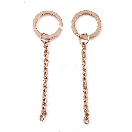 Ion Plating(IP) 304 Stainless Steel Split Key Ring Clasps X1-STAS-L226-009A-RG-1