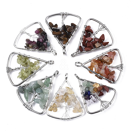 Natural Gemstone Big Pendants G-T133-P03-1