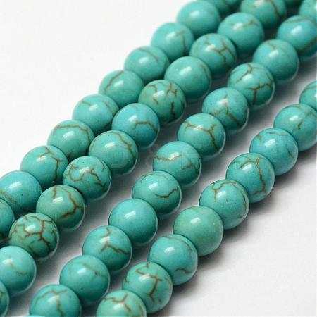 Synthetic Howlite Bead Strand G-P228-04-6mm-1