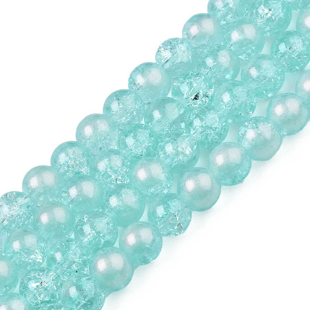 Translucent Crackle Glass Beads Strands CCG-T003-01G-1