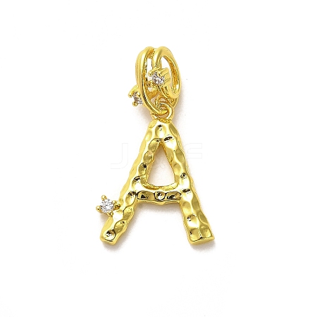 Rack Plating Brass Micro Pave Cubic Zirconia European Dangle Charms KK-L210-015G-A-1