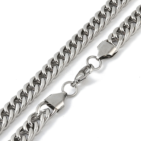 Non-Tarnish 201 Stainless Steel Curb Chain Necklace NJEW-I127-01P-1