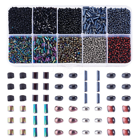 6200Pcs 100G 10 Styles Glass Seed Beads SEED-TA0001-72-1