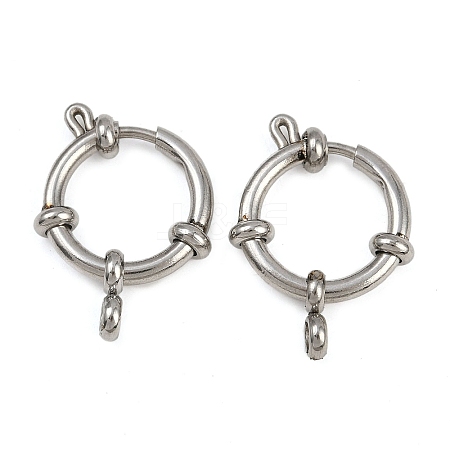 304 Stainless Steel Spring Ring Clasps STAS-B095-02P-04-1