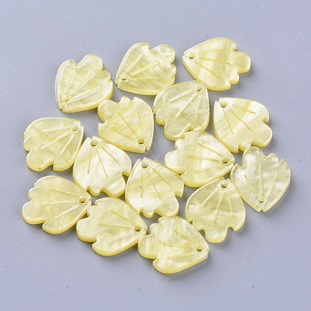  Jewelry Beads Findings Cellulose Acetate(Resin) Pendants, Fish, MistyRose, 15x13x3mm, Hole: 1.2mm
