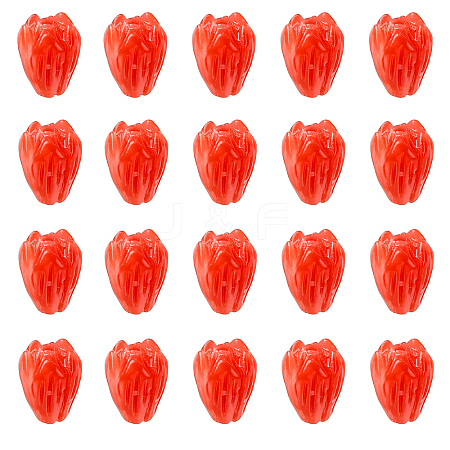 20Pcs Opaque Resin Flower Rose Beads RESI-YW0004-99D-1