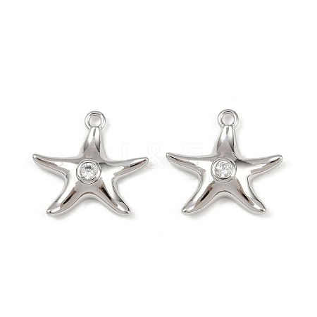 Brass Micro Pave Cubic Zirconia Charms KK-G535-05B-P-1