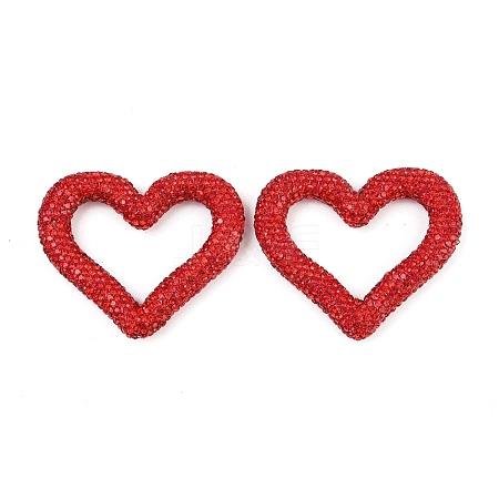 Handmade Polymer Clay Rhinestone Linking Rings CLAY-H009-04E-1