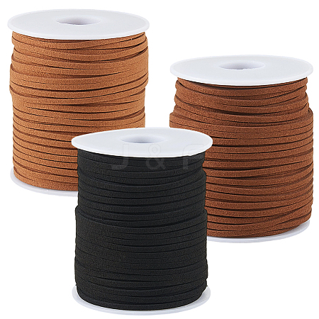 3 Rolls 3 Colors Flat Faux Suede Cord OCOR-CL0001-07-1