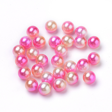 Rainbow Acrylic Imitation Pearl Beads OACR-R065-10mm-A04-1