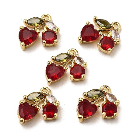 Brass Micro Pave Cubic Zirconia Pendants KK-P290-02A-G-1-1
