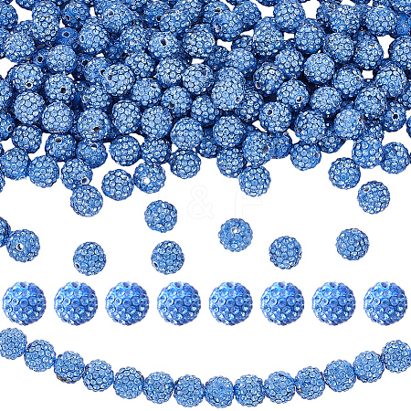 200Pcs Pave Disco Ball Beads RB-PA0001-11D-1