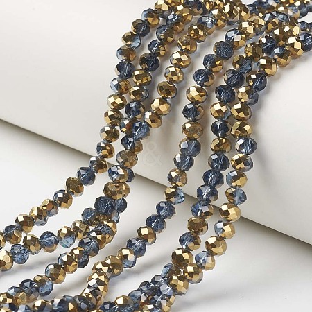 Electroplate Transparent Glass Beads Strands X-EGLA-A034-T8mm-O02-1
