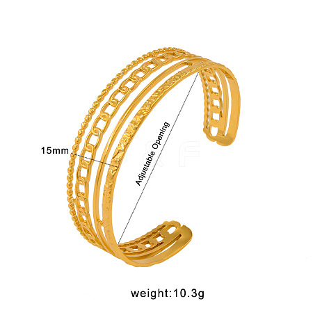304 Stainless Steel Cuff Bangles WG00763-01-1