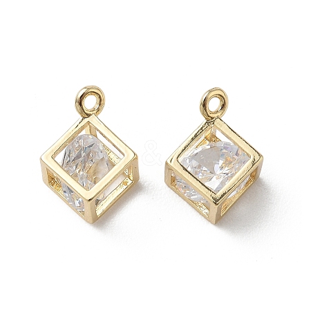 Brass Micro Pave Cubic Zirconia Pendants KK-A299-23G-01-1