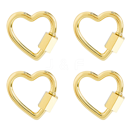 4Pcs Brass Screw Carabiner Lock Charms KK-DC0004-65-1