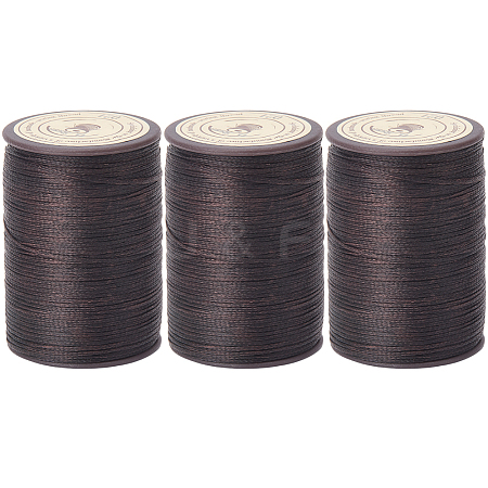 3 Rolls Flat Waxed Polyester Thread String YC-CL0001-02B-1