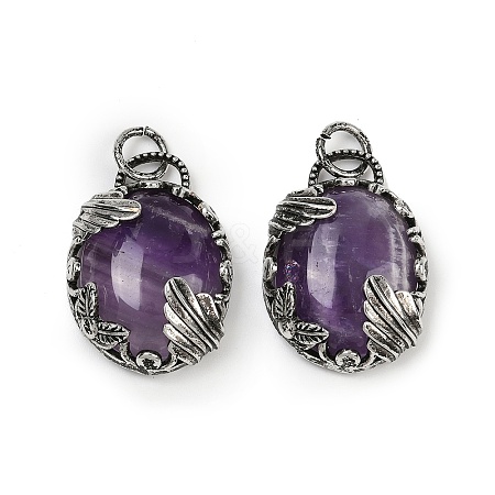 Natural Amethyst Pendants G-Z101-02AS-08-1