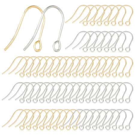 200Pcs 2 Colors 304 Stainless Steel Earring Hooks STAS-BBC0008-53-1