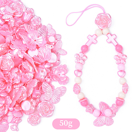 50G Acrylic Pearly Lustre Beads OACR-YW0002-63E-1