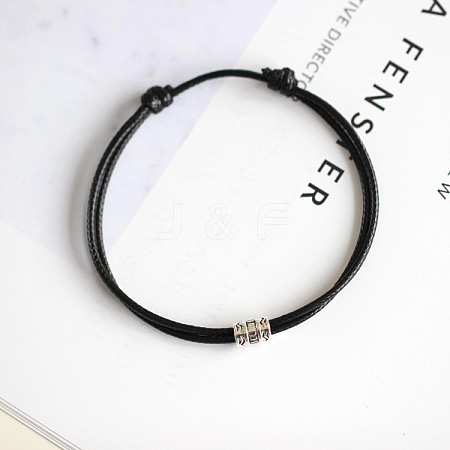 Alloy with Wax Cord Braided Bead Bracelets for Women FS-WGB7FC9-02-1