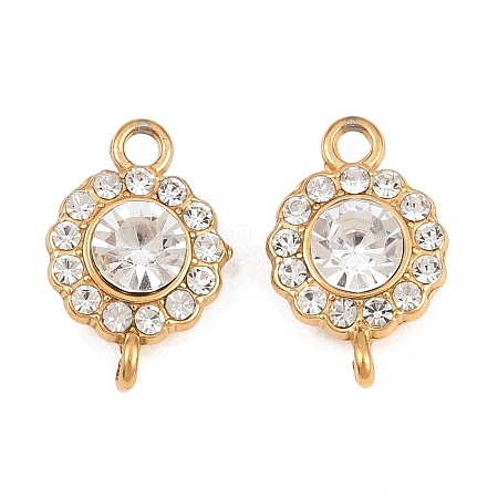 304 Stainless Steel Rhinestone Connector Charms STAS-G398-30G-07-1
