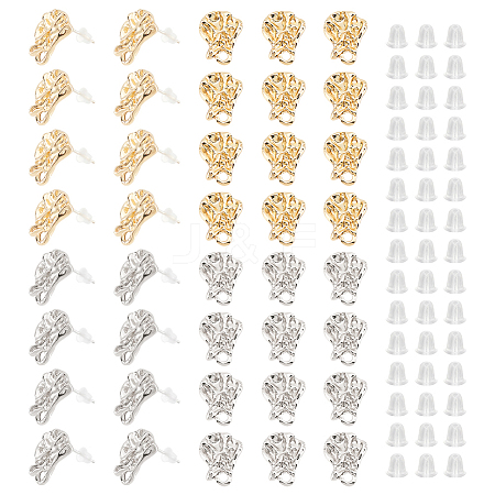 DICOSMETIC 40Pcs 2 Color Alloy Stud Earring Findings FIND-DC0002-19-1