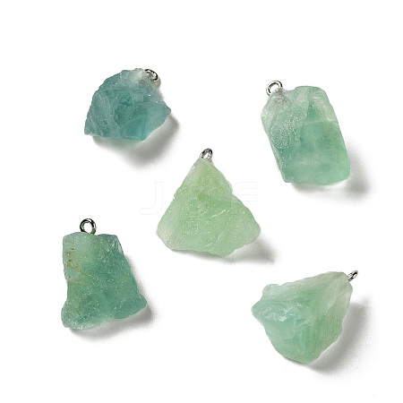 Raw Rough Natural Green Fluorite Pendants G-A028-01C-1