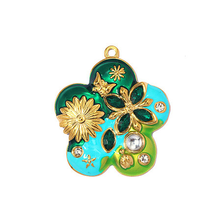304 Stainless Steel Enamel Pendants STAS-OY014-37G-02-1