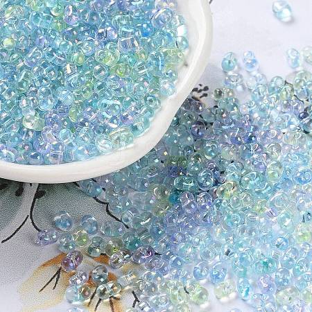 AB Color Plated Glass Seed Beads SEED-L011-06B-09-1