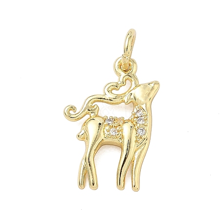 Brass Micro Pave Cubic Zirconia Pendants KK-K368-06D-G-1