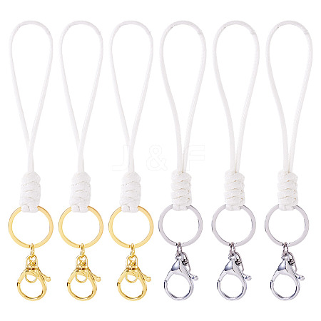 10Pcs 2 Colors Eco-Friendly Korean Waxed Polyester Cord Keychains KEYC-TA00035-1