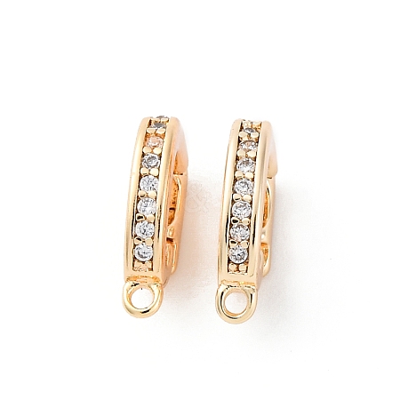 Brass Micro Pave Cubic Zirconia Fold Over Clasps KK-D360-12G-1