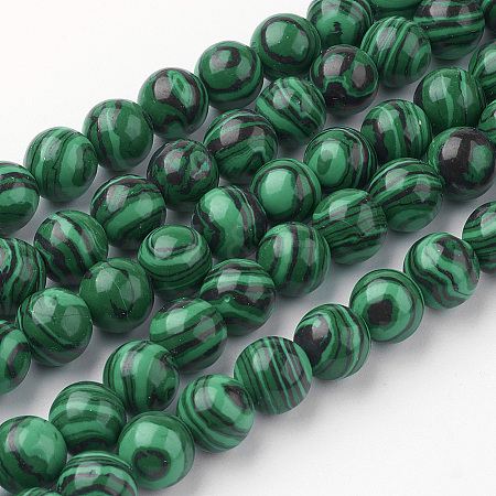Synthetic Malachite Bead Strands G-G735-70-8mm-1