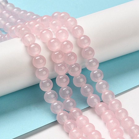 Baking Paint Imitation Jade Glass Round Bead Strands X1-DGLA-Q021-8mm-45-1