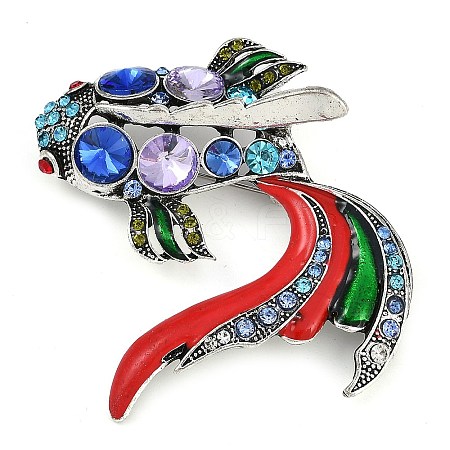 Zinc Alloy Colorful Rhinestone Brooch JEWB-U011-03AS-06-1