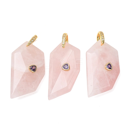 Natural Rose Quartz Pendants GG-CBA51ED-04G-03-1