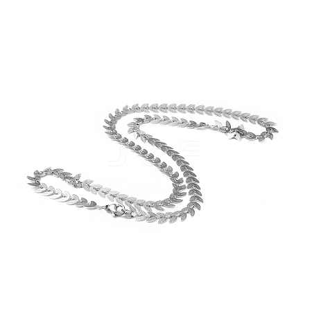 201 Stainless Steel Cobs Chain Necklace for Men Women NJEW-I122-07P-1