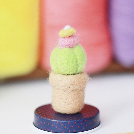 Cactus Needle Felting Kit DIY-K053-03-1