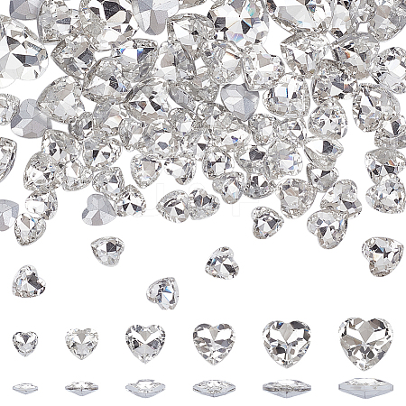 94Pcs 6 Styles Glass Rhinestone Cabochons FIND-FG0003-77B-1