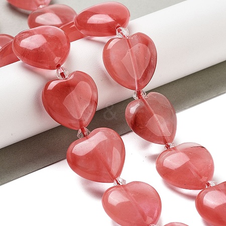 Cherry Quartz Glass Beads Strands G-C150-A32-01-1