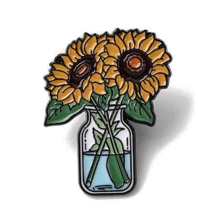 Sunflower Enamel Pins JEWB-P050-03B-EB-1