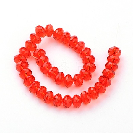 Faceted Rondelle Imitation Austrian Crystal Glass Bead Strands G-PH0009-06-6x4mm-1